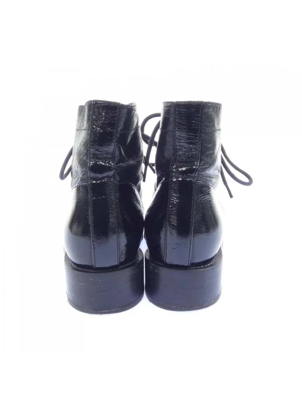 Chanel Lace-up Boots Black